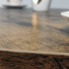 Retro-minimalist Round Coffee Table, Brown, 35.4"x35.4"x18.0"