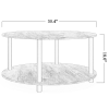 Retro-minimalist Round Coffee Table, Brown, 35.4"x35.4"x18.0"